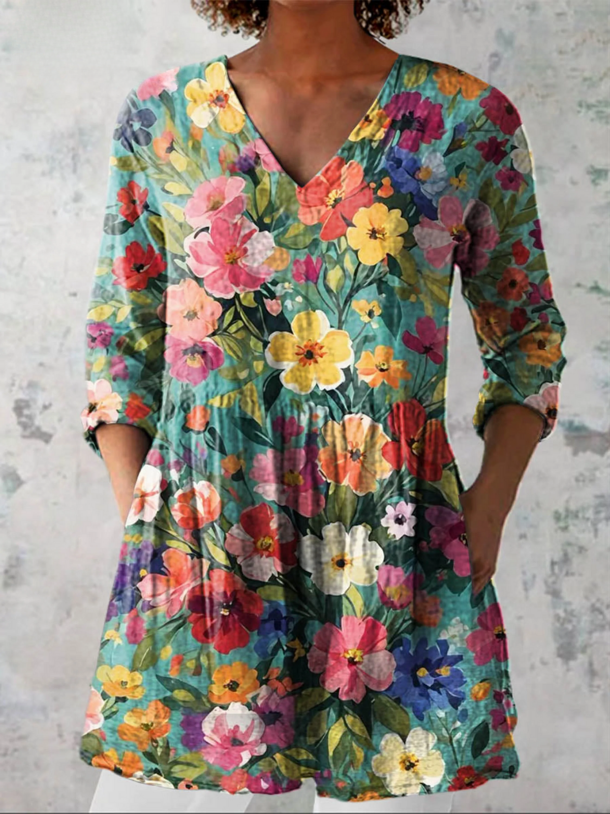 Ines | Blouse longue avec décolleté en V