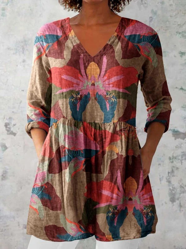 Harmony | Blouse longue avec décolleté en V
