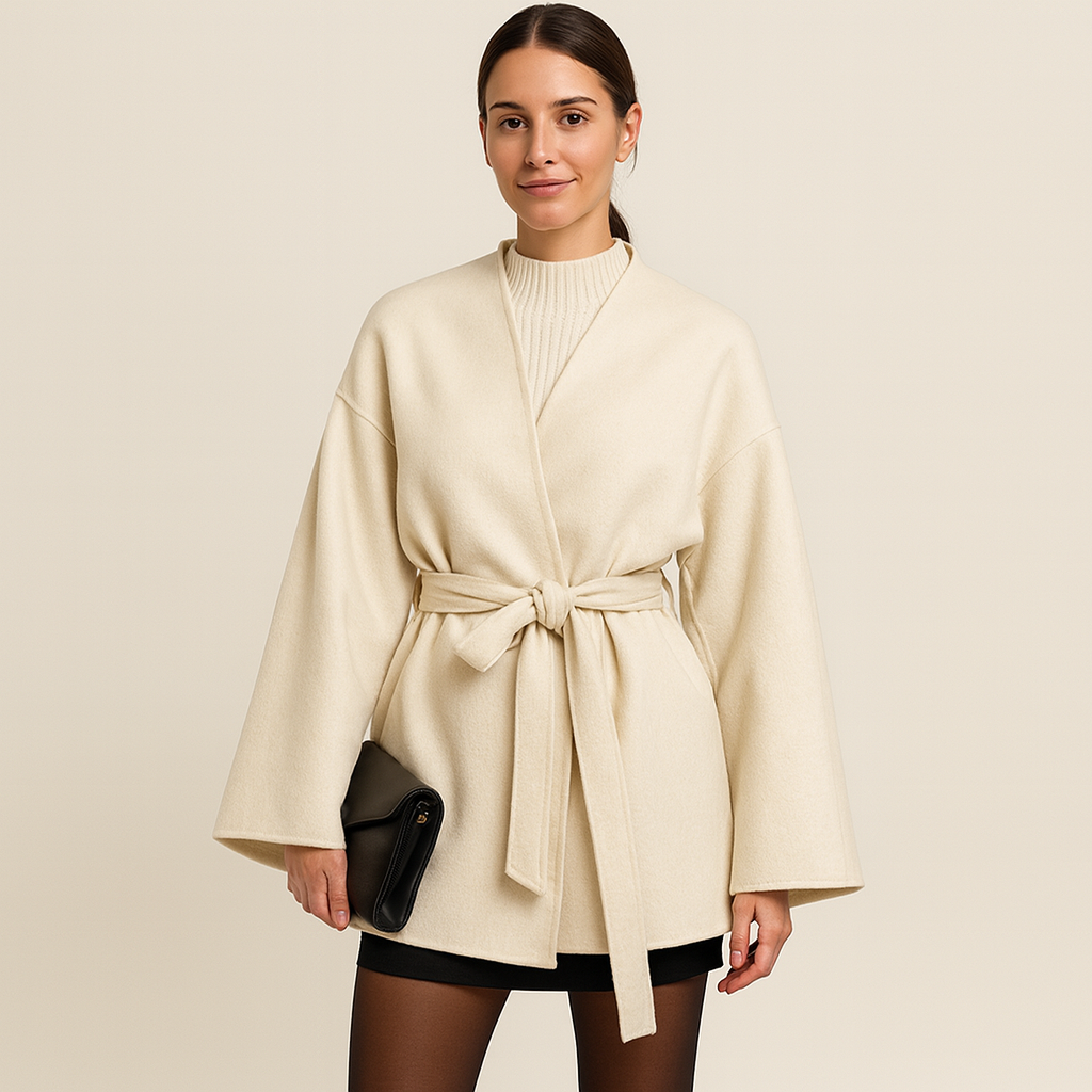 Amélie Duchamp | Manteau oversize luxueux pour femme avec ceinture